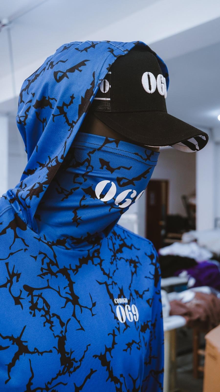 Codigo069 Product Blue Hoodie Mask